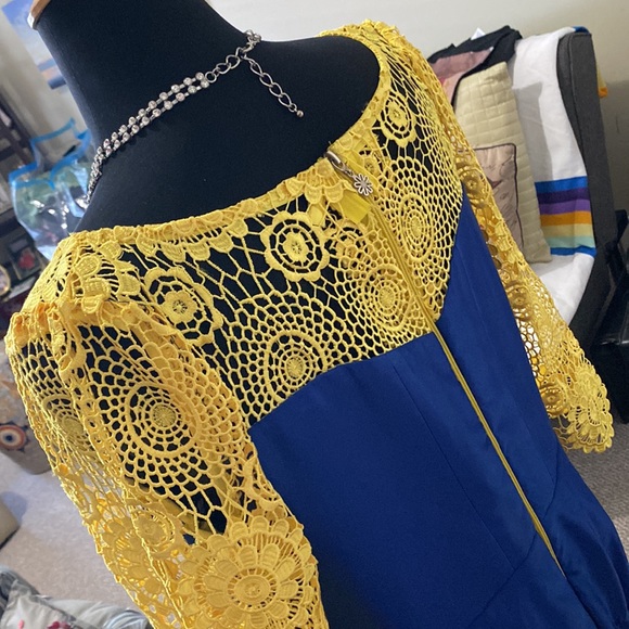 Wedding attire is perfect in royal blue and yellow! - Picture 12 of 13